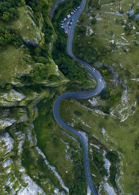 Winding Road Through Cliffs