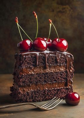 Chocolate Cake with Cherries