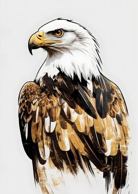 Vintage Bald Eagle Portrait