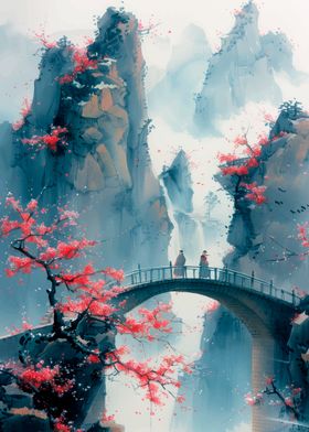 Waterfall Bridge Landscape