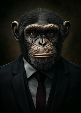 Monkey Chimp in Suit