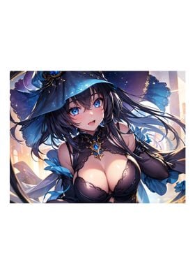 Anime Girl with Blue Hat