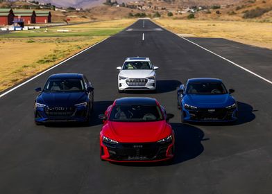 Audi Lineup on Racetrack