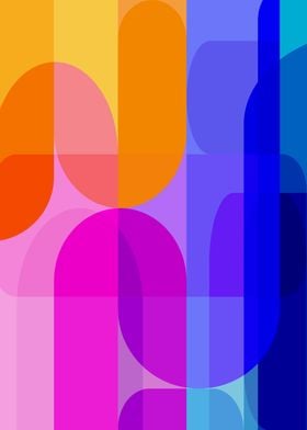 Bold Colorful Vibrant Geometric Shapes Art