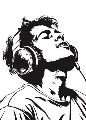 Man Listening to Music