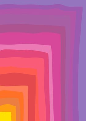 Colorful Bold Purple Orange Abstract Geometric Rainbow