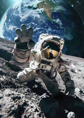 Astronaut Selfie on Moon