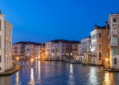 The Grand Canal In Venice At Night