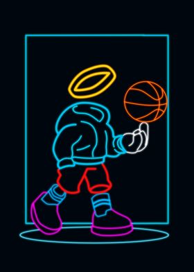 Neon invisible basketball