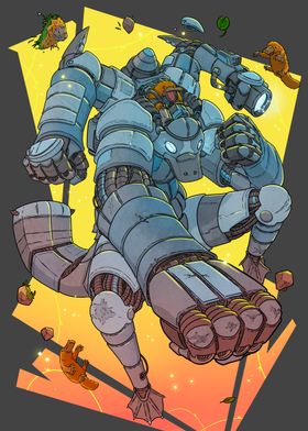 Giant Robot with Platypus Pilot