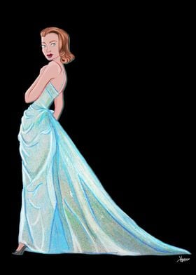 Woman in Blue Gown