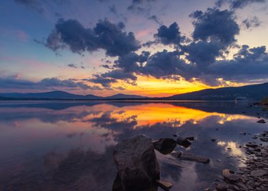 Sunset Reflection on Lake