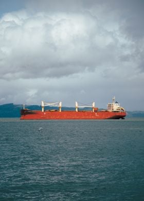 Cargo Ship at Sea