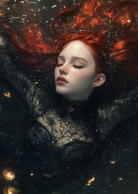 Redhead Underwater