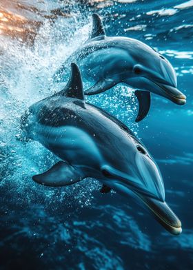 Dolphins Underwater