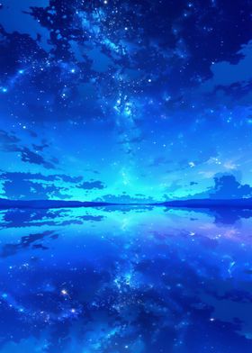 Blue Reflections Starry Sky