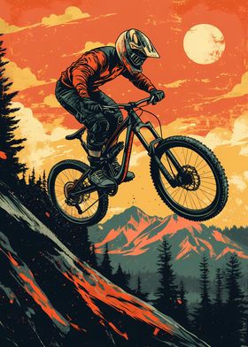 Mountain Biking Art Print