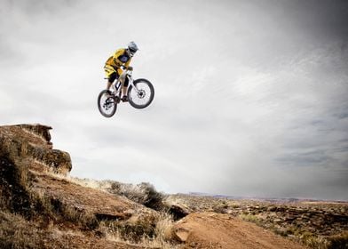 Mountain Biker in Flight