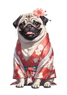 Cute Pug Japanese