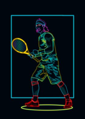 Neon Tennis Player