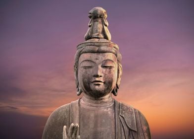 Buddha Statue Sunset