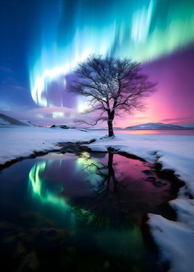 Aurora Borealis Reflection