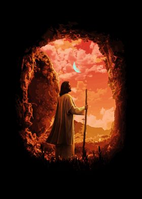 Jesus Emerging from Cave