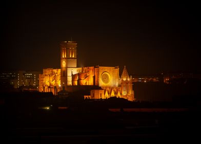 Manresa, Spain, Cathedral at Night