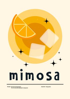 Mimosa Cocktail Illustration