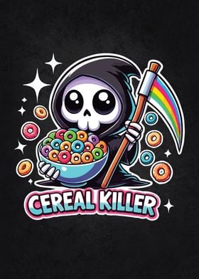 Cereal Killer Cute Grim Reaper, Funny Halloween