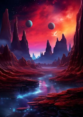 Alien Landscape with River