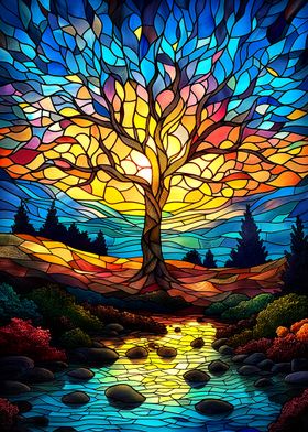 Stained Glass Tree of Life