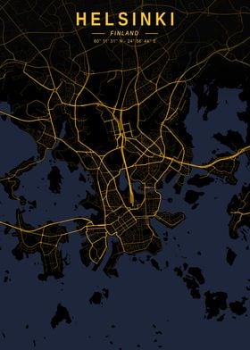 Helsinki Golden City Map