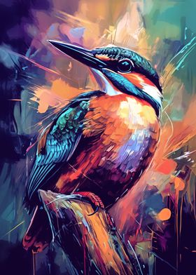 Colorful Kingfisher Painting