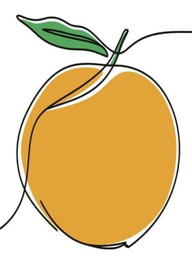 One Line Orange Illustration