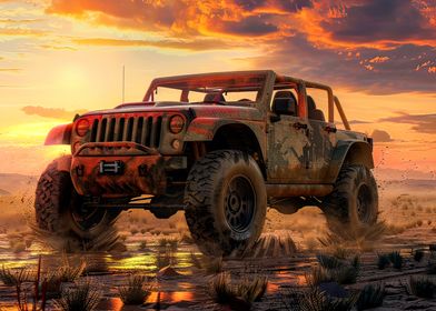 Off-Road Jeep Sunset