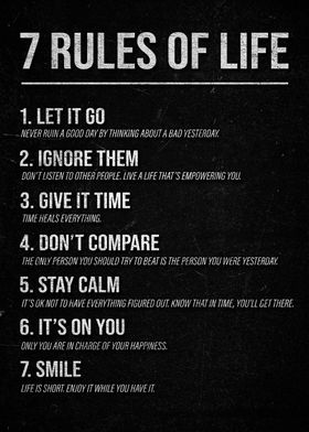 7 Rules of Life Poster