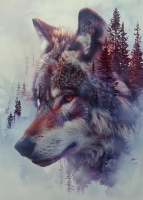 Wolf Double Exposure