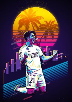 Soccer Player in Retro Style