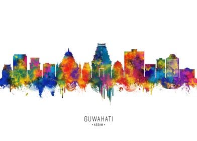 Guwahati Skyline Watercolor