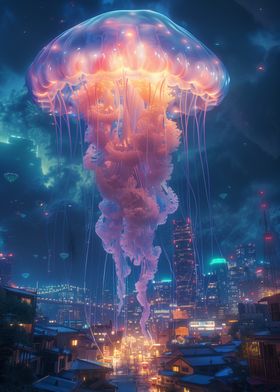 Giant Jellyfish Over City