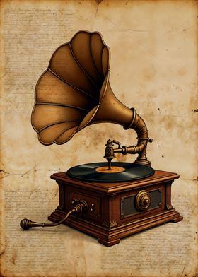 Steampunk Vintage Gramophone