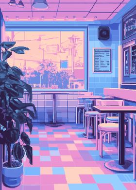 Pastel Cafe Interior