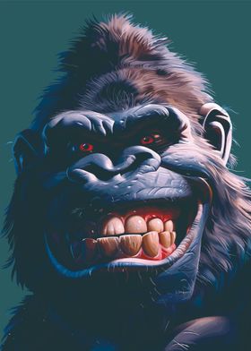 Smiling Gorilla Portrait