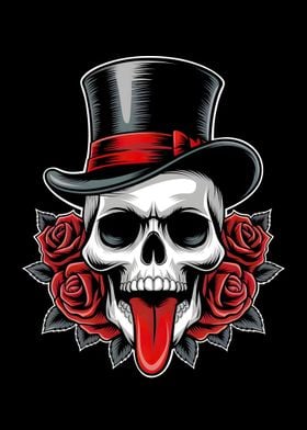 Skull with Roses