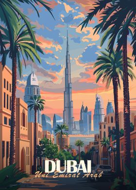 Dubai Skyline Poster