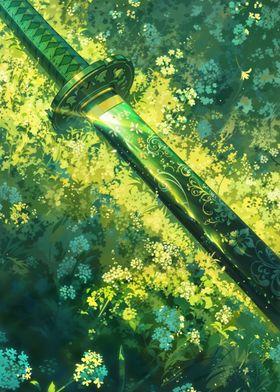 Katana in Green Petals