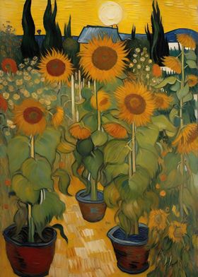 Sunflowers in Pots