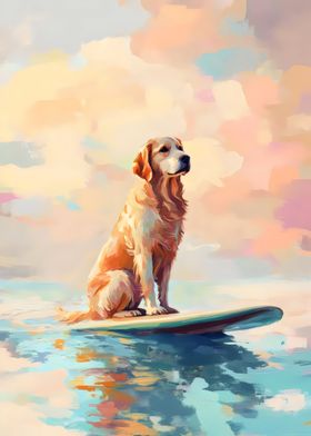 Golden Retriever Surfing