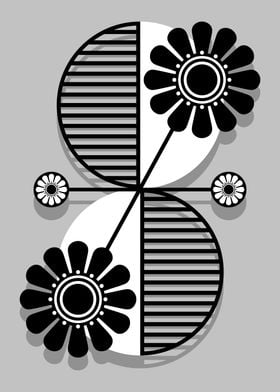 Black and White Flower Design